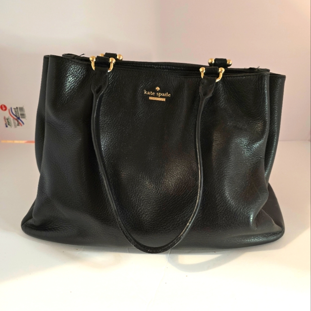 Kate Spade Black Leather Tote Bag